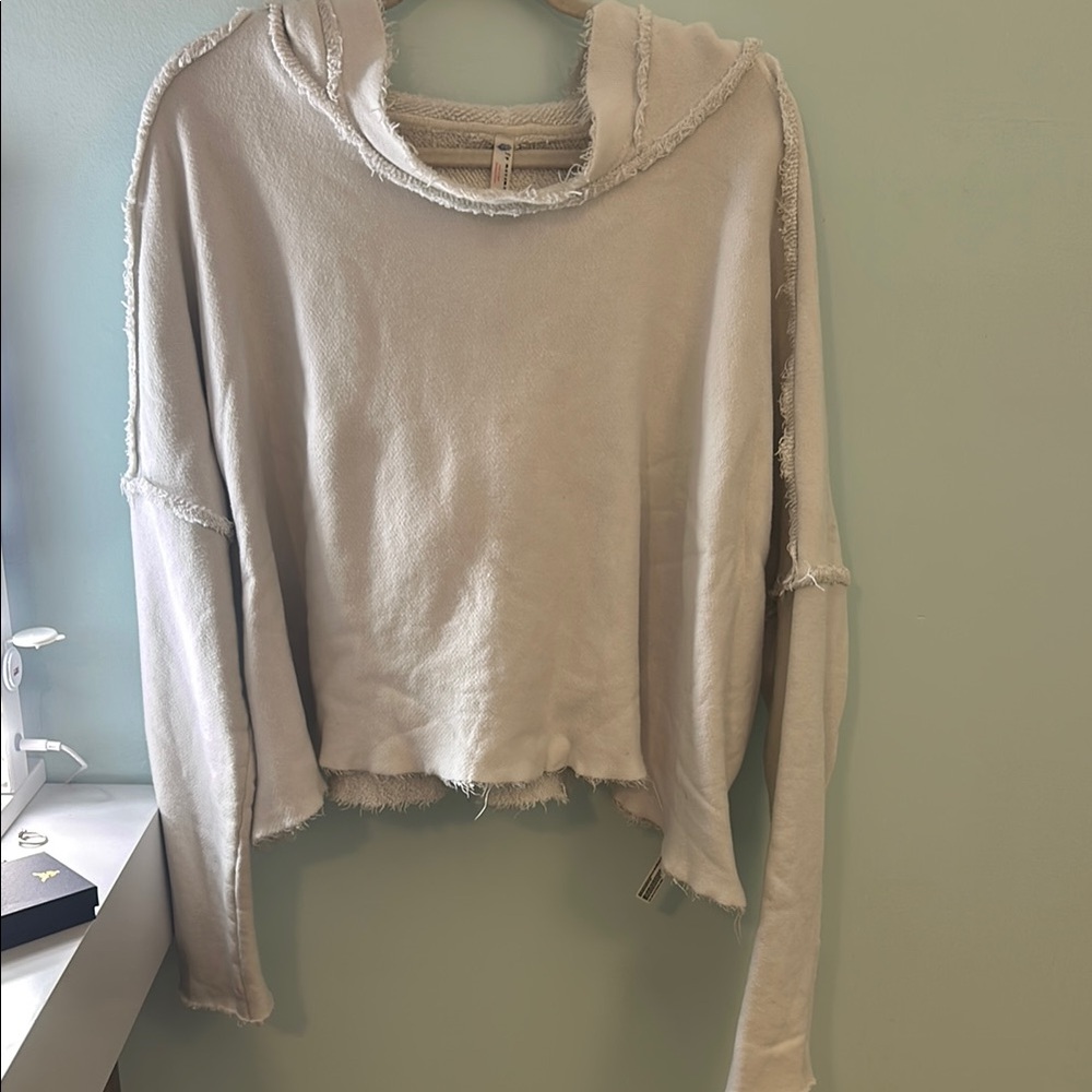 Free People Movement Cream Cropped Hoodie